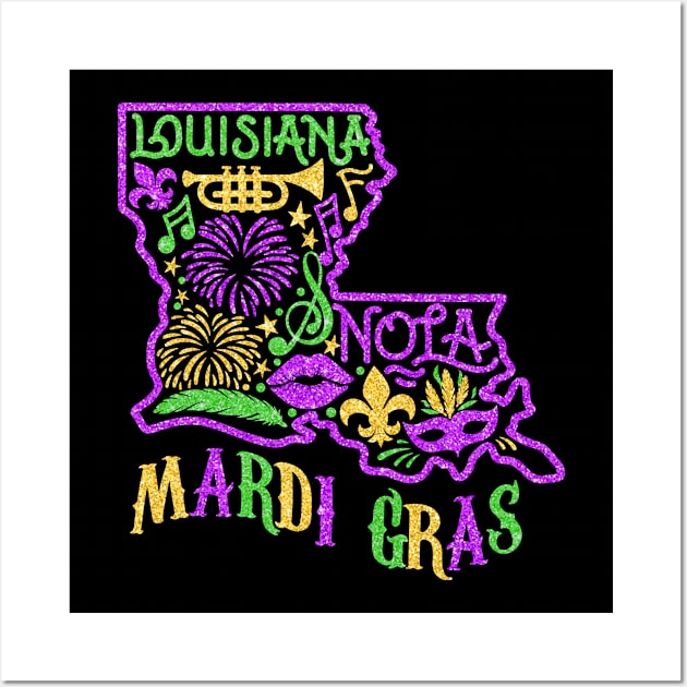 Louisiana Mardi Gras Wall Art by JanaeLarson